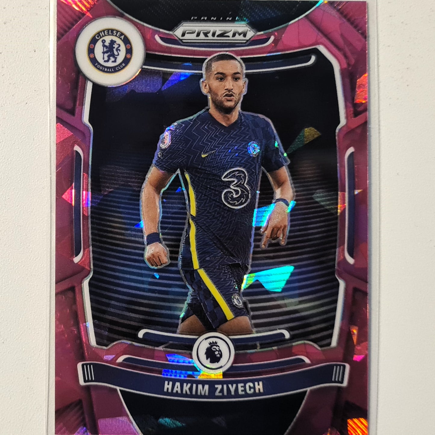 Hakim Ziyech 2021-22 Panini Prizm premier league pink cracked ice #246 Soccer Football Chelsea excellent/mint Sleeved