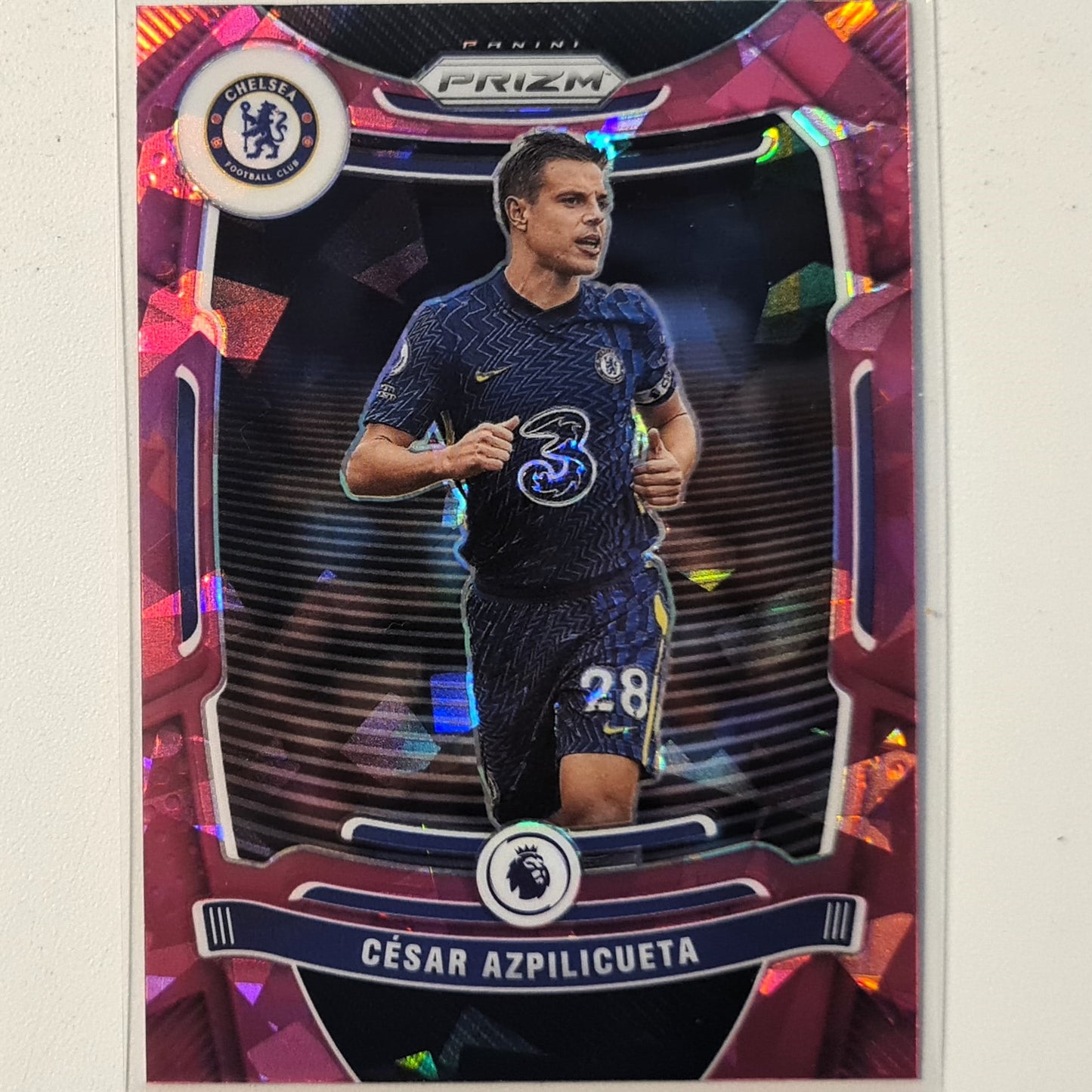 Cesar Azpilicueta 2021-22 Panini Prizm premier league pink cracked ice #245 Soccer Football Chelsea excellent/mint Sleeved