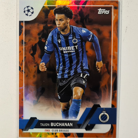 Tajon Buchanan 2022-23 Topps Champions League rare inferno insert #44 Soccer Football Club Brugge excellent/mint Sleeved