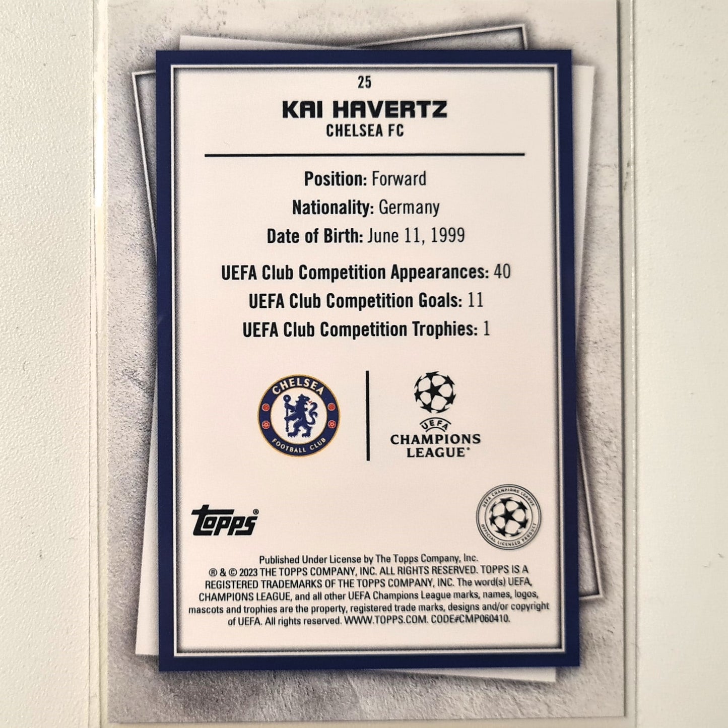 Kai Havertz 2023 Topps Soccer Stars common yellow #25 Football Chelsea excellent/mint Sleeved