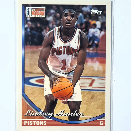 Lindsey Hunter 1994 Topps 1st round draft Rookie RC #321 NBA Basketball Detroit pistons Excellent Sleeved