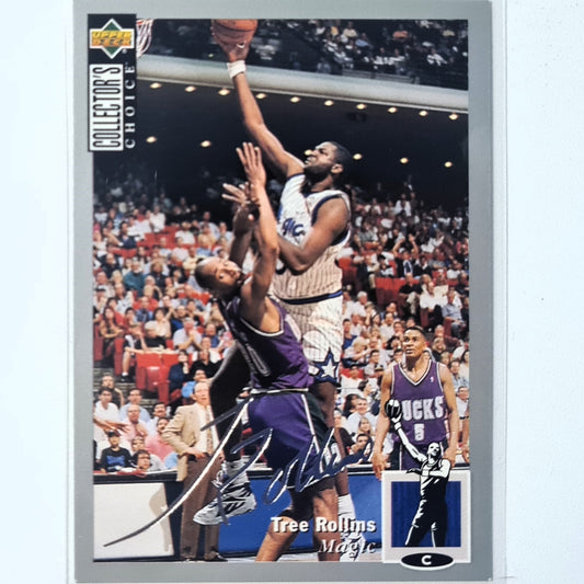Tree Rollins 1994 Upper-Deck silver edge signature variant #295 NBA Basketball Orlando Magic Excellent Sleeved