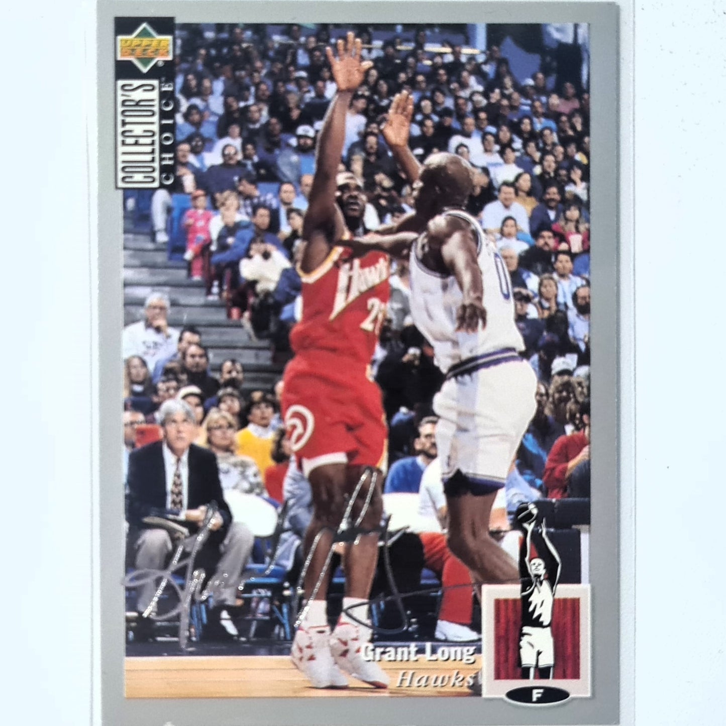 Grant Long 1994 Upper-Deck silver edge signature variant #260 NBA Basketball Atlanta Hawks very good Sleeved