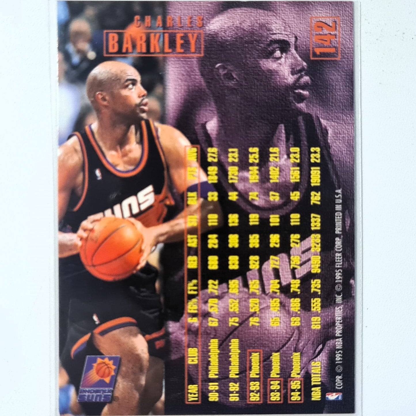 Charles Barkley 1995 Fleer 95-96  #142 NBA Basketball Phoenix Suns Excellent Sleeved