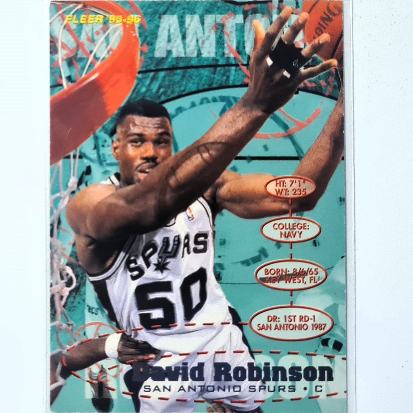 David Robinson 1995 Fleer 95-96  #173 NBA Basketball San Antonio Spurs  Excellent Sleeved