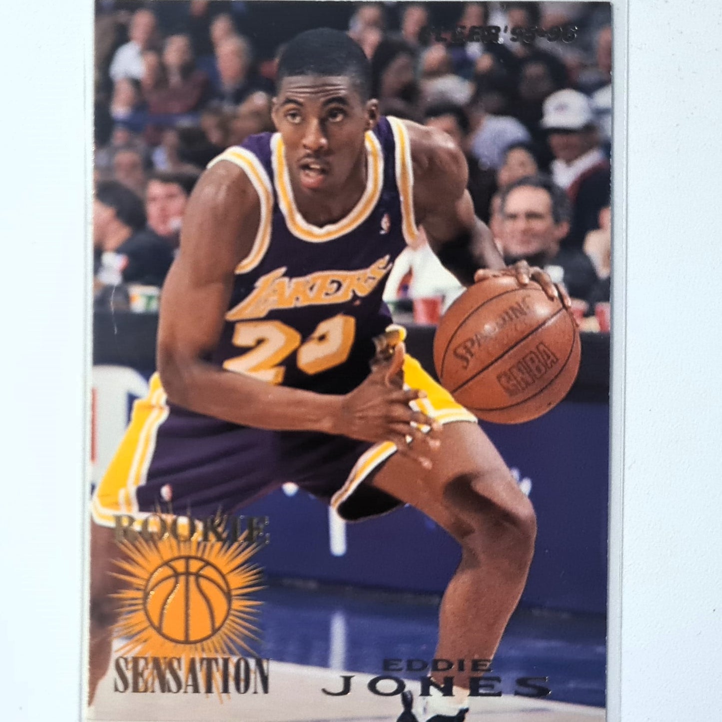 Eddie Jones 1995 Fleer 95-96 Rookie Sensation RC #213 NBA Basketball LA Lakers Excellent Sleeved