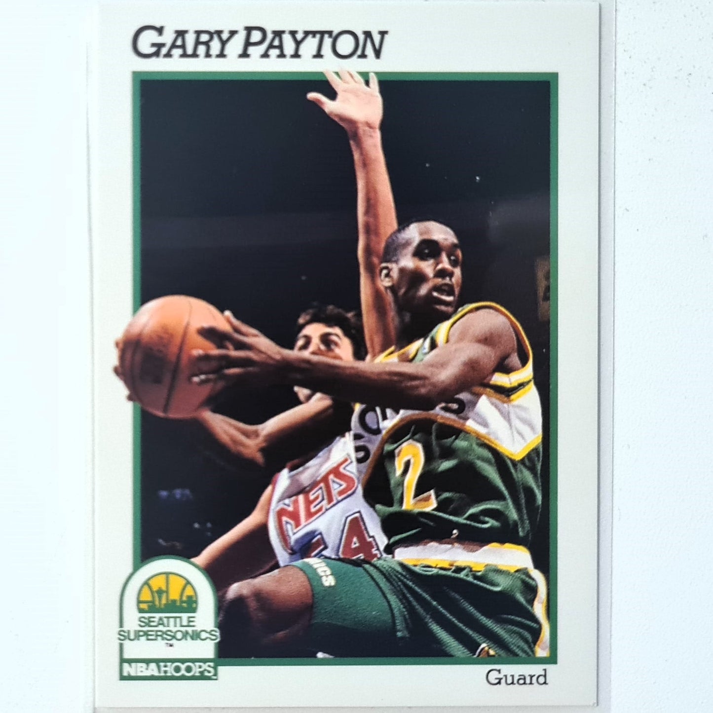 Gary Payton 1991 NBA Hoops #202 NBA Basketball Seattle Super Sonics excellent/mint Sleeved