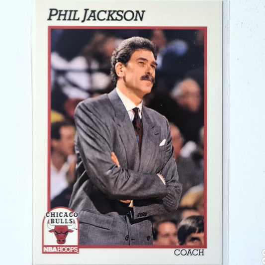 Phil Jackson 1991 NBA Hoops #224 NBA Basketball Chicago Bulls excellent/mint Sleeved