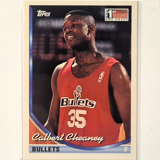 Calbert Cheaney 1994 Topps 1st round NBA Draft Rookie RC #158  NBA Basketball Washington Bullets excellent Sleeved