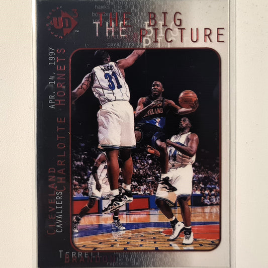 Terrell Brandon 1997 Upper-Deck UD3 The big picture acetate card #44 NBA Basketball Charlotte Hornets very good Sleeved