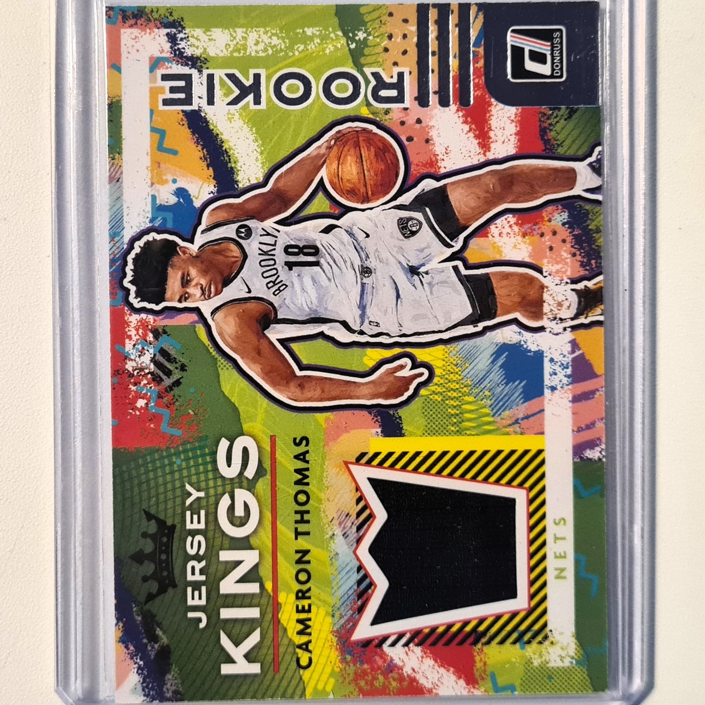 Cameron Thomas 2021-22 Panini Donruss Jersey Kings patch Rookie RC RJ-CTH  NBA Basketball Brooklyn Nets excellent/mint Sleeved