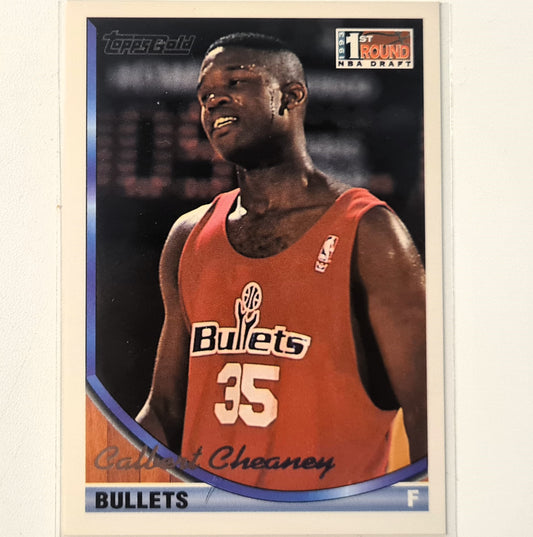 Calbert Cheaney 1994 Topps gold 1st round NBA Draft Rookie RC #158  NBA Basketball Washington Bullets excellent Sleeved