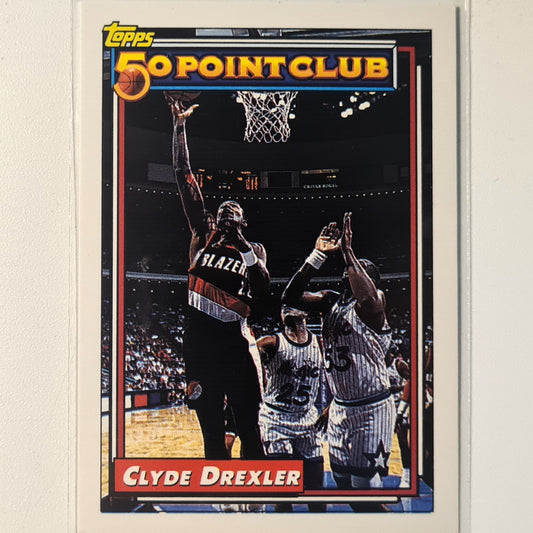 Clyde Drexler 1993 Topps 50 point club #212 NBA Basketball Toronto trail blazers Excellent/mint Sleeved