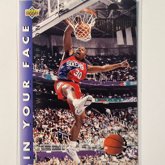 Clarence Weatherspoon 1992 Upper-Deck in your face #452 NBA Basketball Philadelphia 76ers Excellent Sleeved