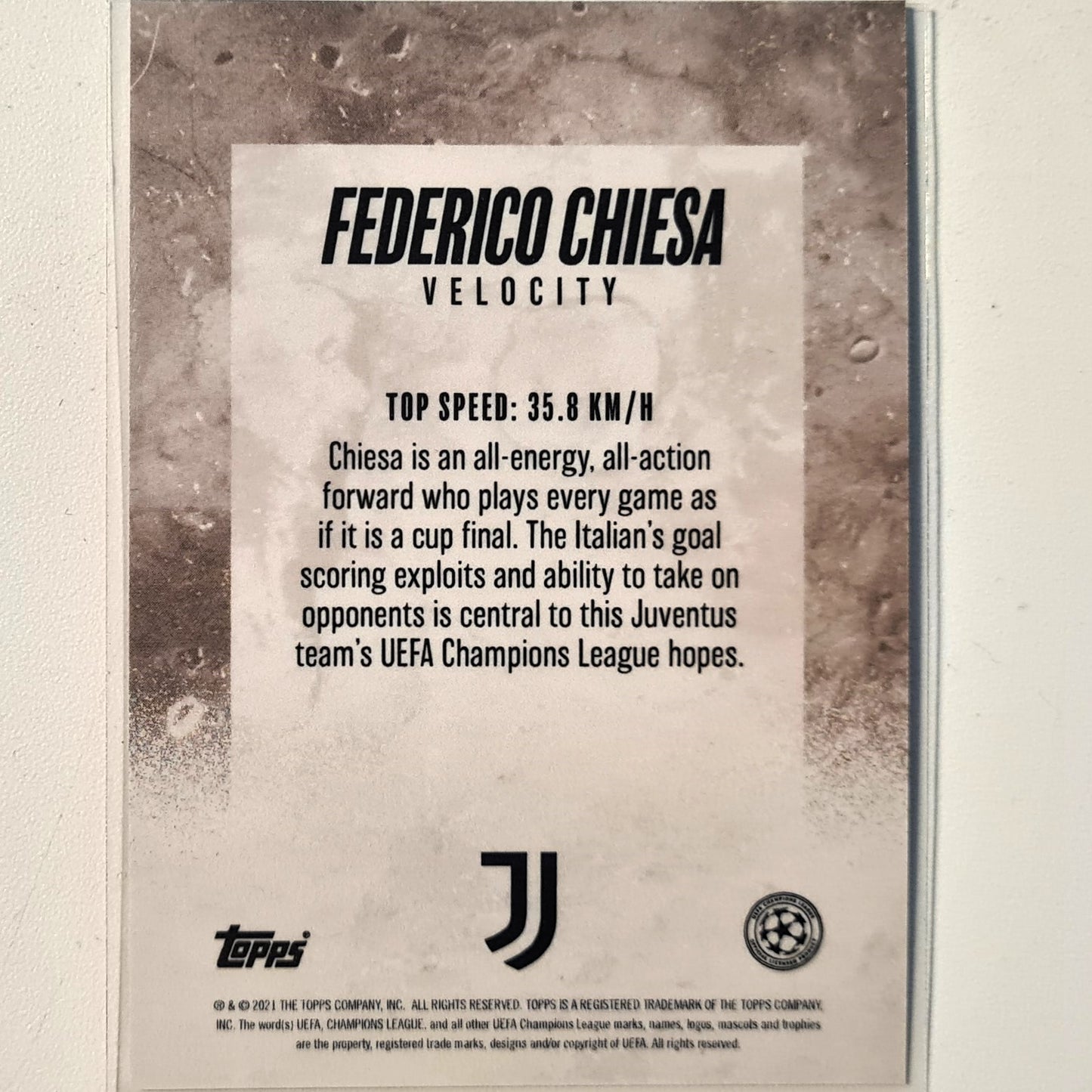 Federico Chiesa 2021 Topps Alphonso Davies curated set Velocity Football Juventus Excellent-Mint Sleeved