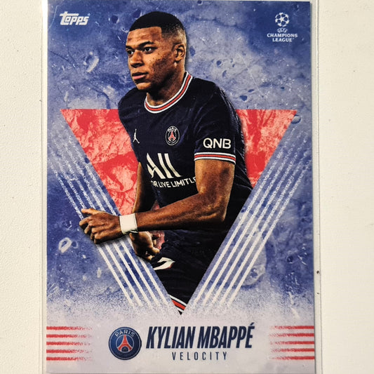 Kylian Mbappe 2021 Topps Alphonso Davies curated set Velocity Football Paris Saint-Germain Excellent-Mint Sleeved