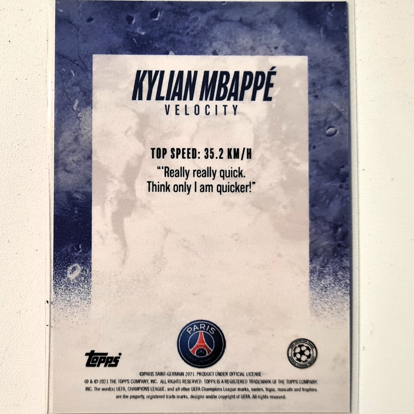 Kylian Mbappe 2021 Topps Alphonso Davies curated set Velocity Football Paris Saint-Germain Excellent-Mint Sleeved