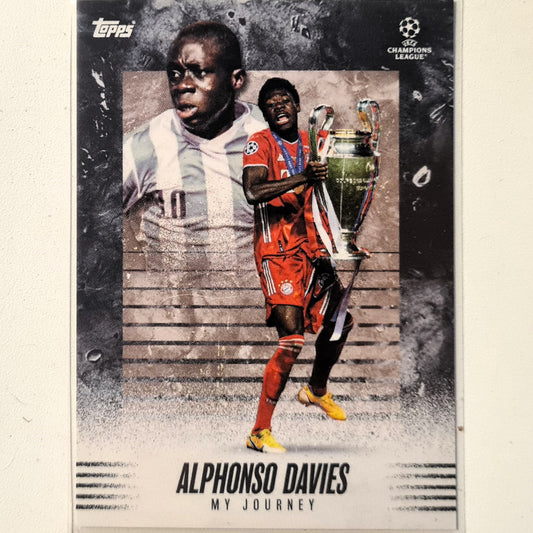 Alphonso Davies 2021 Topps Alphonso Davies curated set my journey champions league Football Bayern Munich Excellent-Mint Sleeved