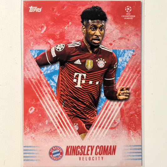 Kingsley Coman 2021 Topps Alphonso Davies curated set Velocity Soccer Football Bayern Munich Excellent-Mint Sleeved