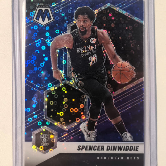 Spencer Dinwiddie 2020-21 Panini Mosaic Prizm numbered 34/85 #6 NBA Basketball Brooklyn Nets Excellent/mint sleeved