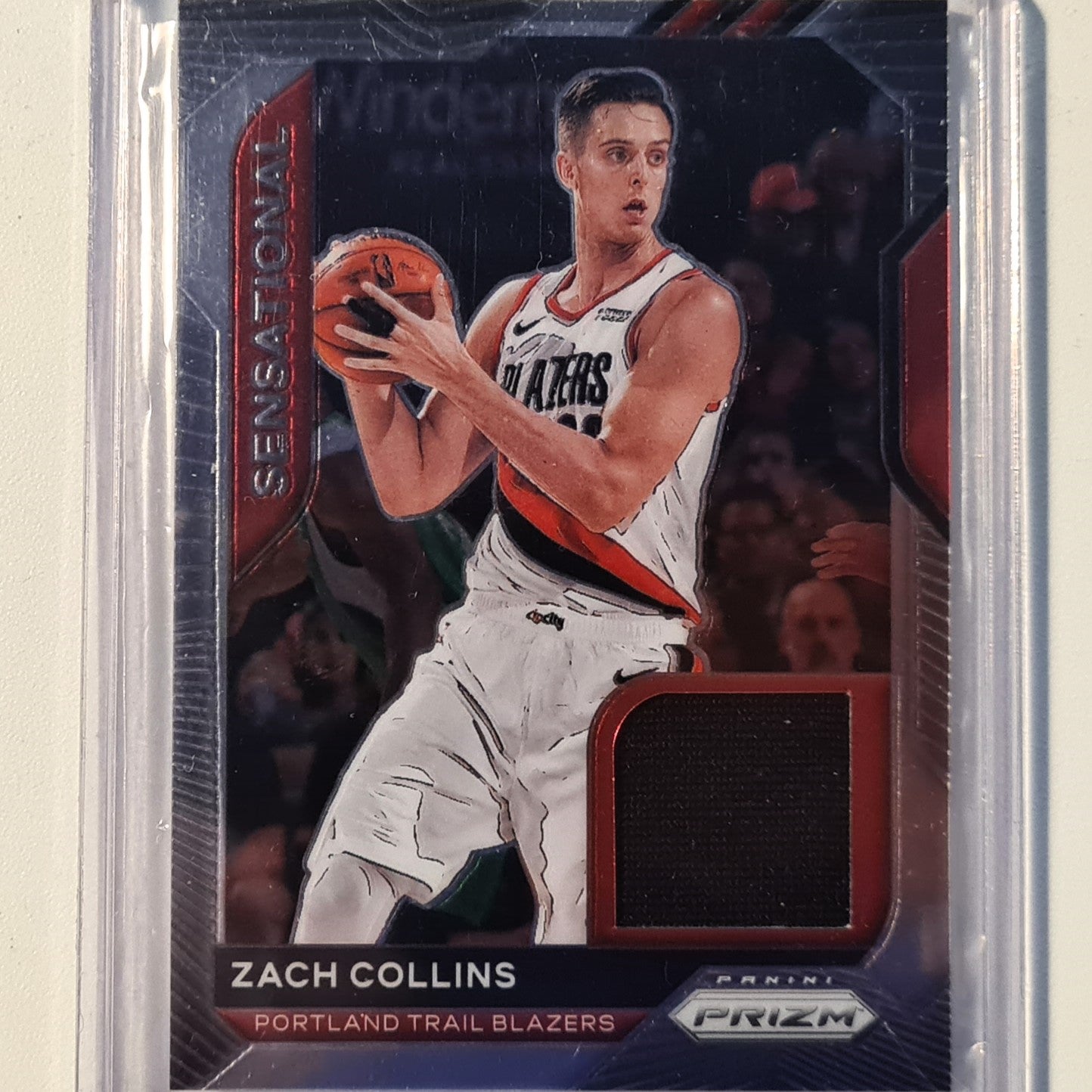 Zach Collins 2020-21 Panini Prizm Sensational Swatches patch SSW-ZCL Portland Trail Blazers Excellent sleeved