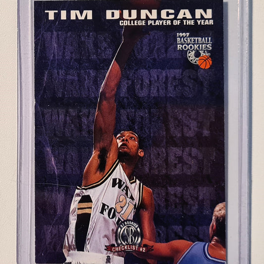 Tim Duncan 1997 The Scoreboard Basketball Rookies #72 Wake Forest San Antonio Spurs rookie vgc sleeved