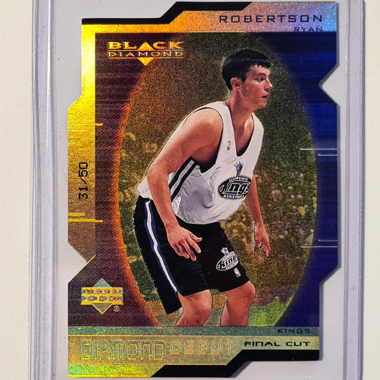 Ryan Robertson 2000 Upper deck black diamond debut final cut 31/50 rookie card #118 NBA Basketball Sacramento Kings superb sleeved