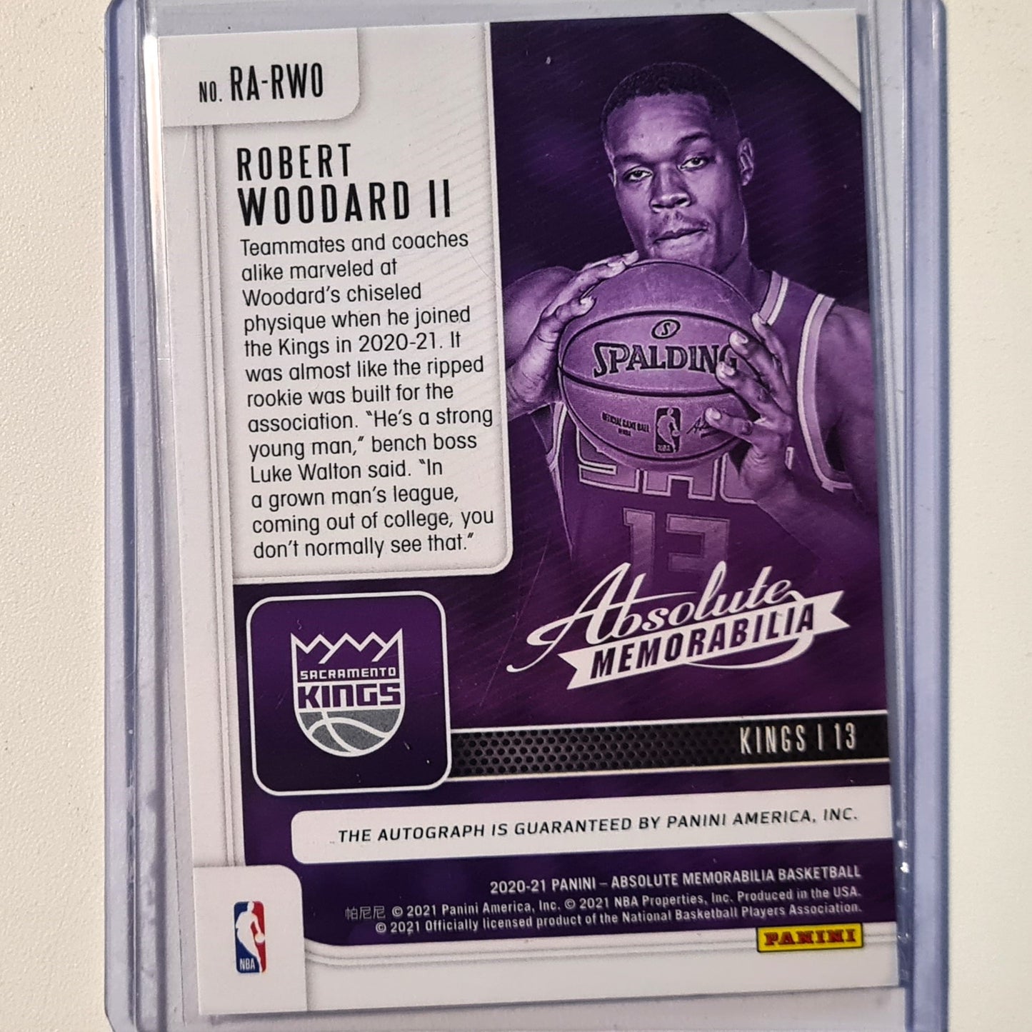 Robert Woodard II 2020-21 Panini absolute memorabilia auto 34/49 Rookie RC RA-RWO NBA Basketball Sacramento Kings Excellent sleeved