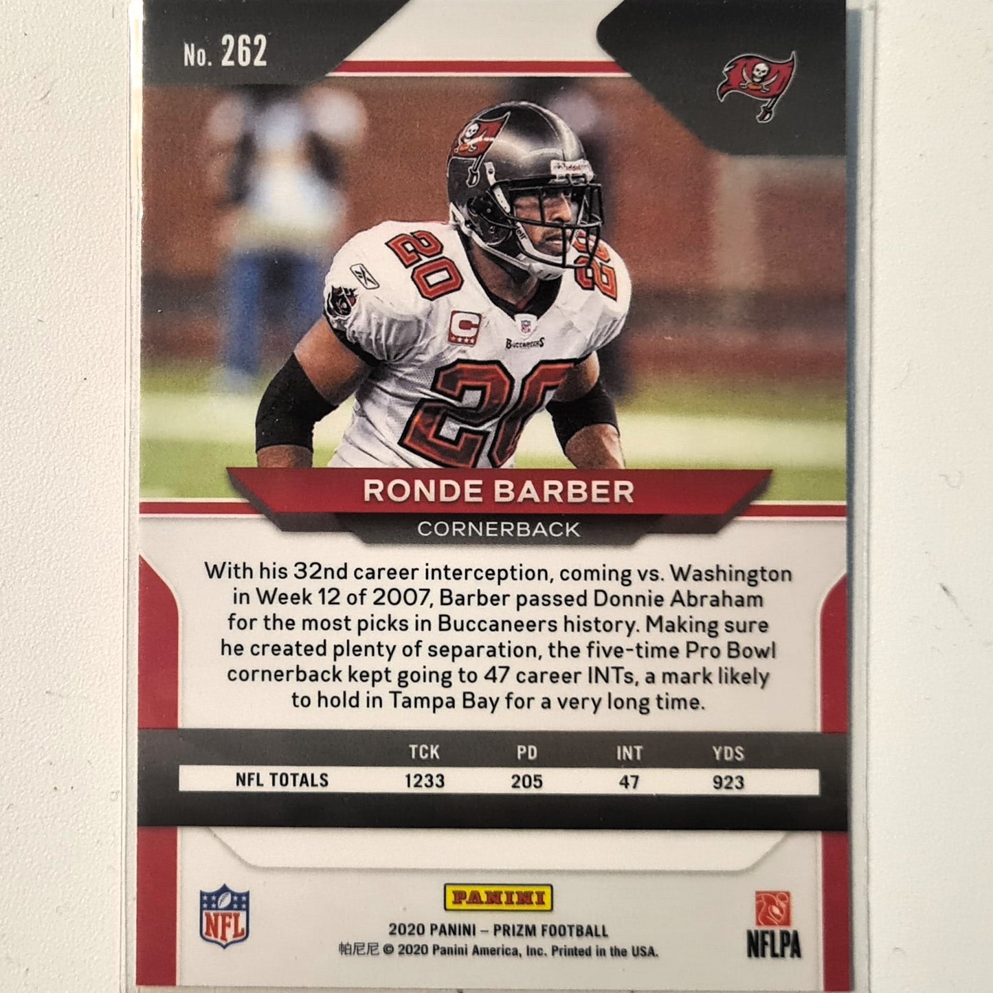 Ronde Barber 2020 Panini Prizm Football #262 NFL American Football Tampa bay Buccaneers Excellent sleeved