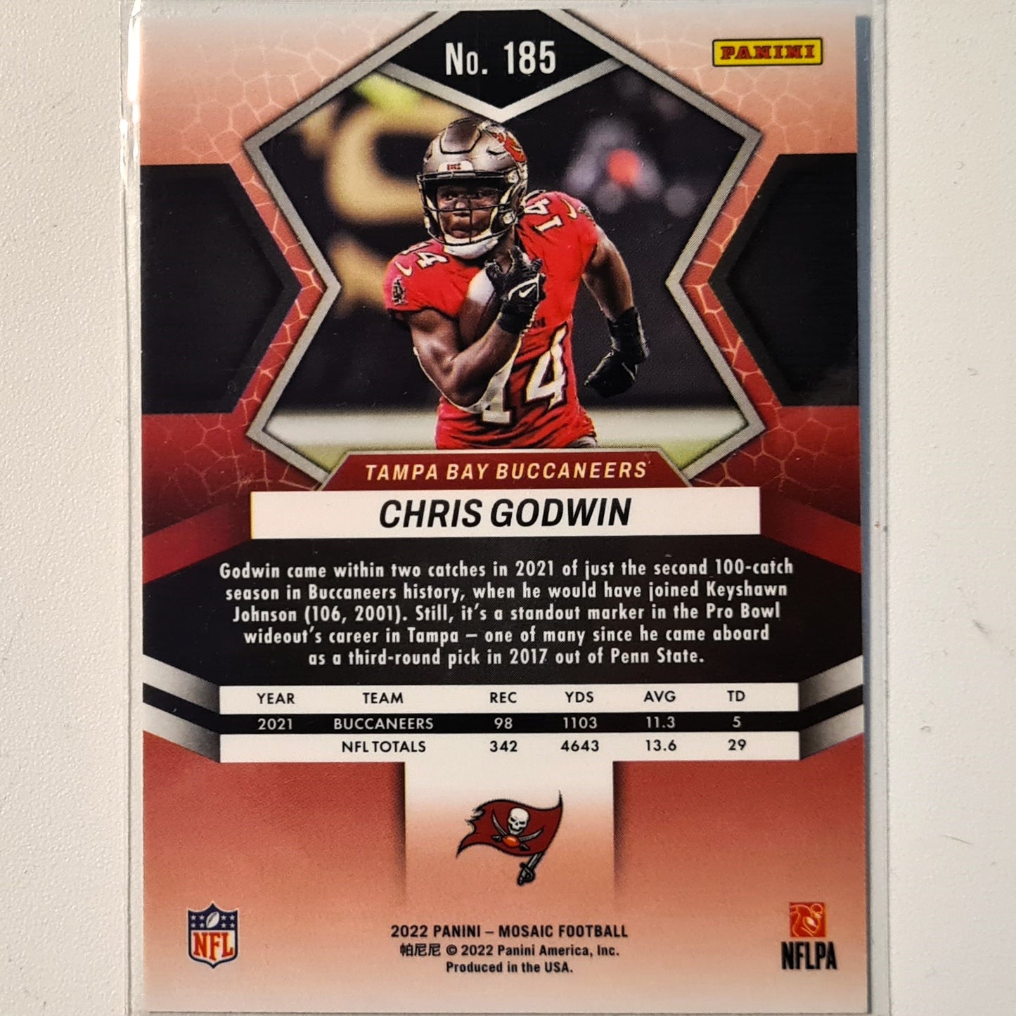 Chris Goodwin 2022 Panini Mosaic Football #185 NFL American Football Tampa bay Buccaneers Excellent sleeved