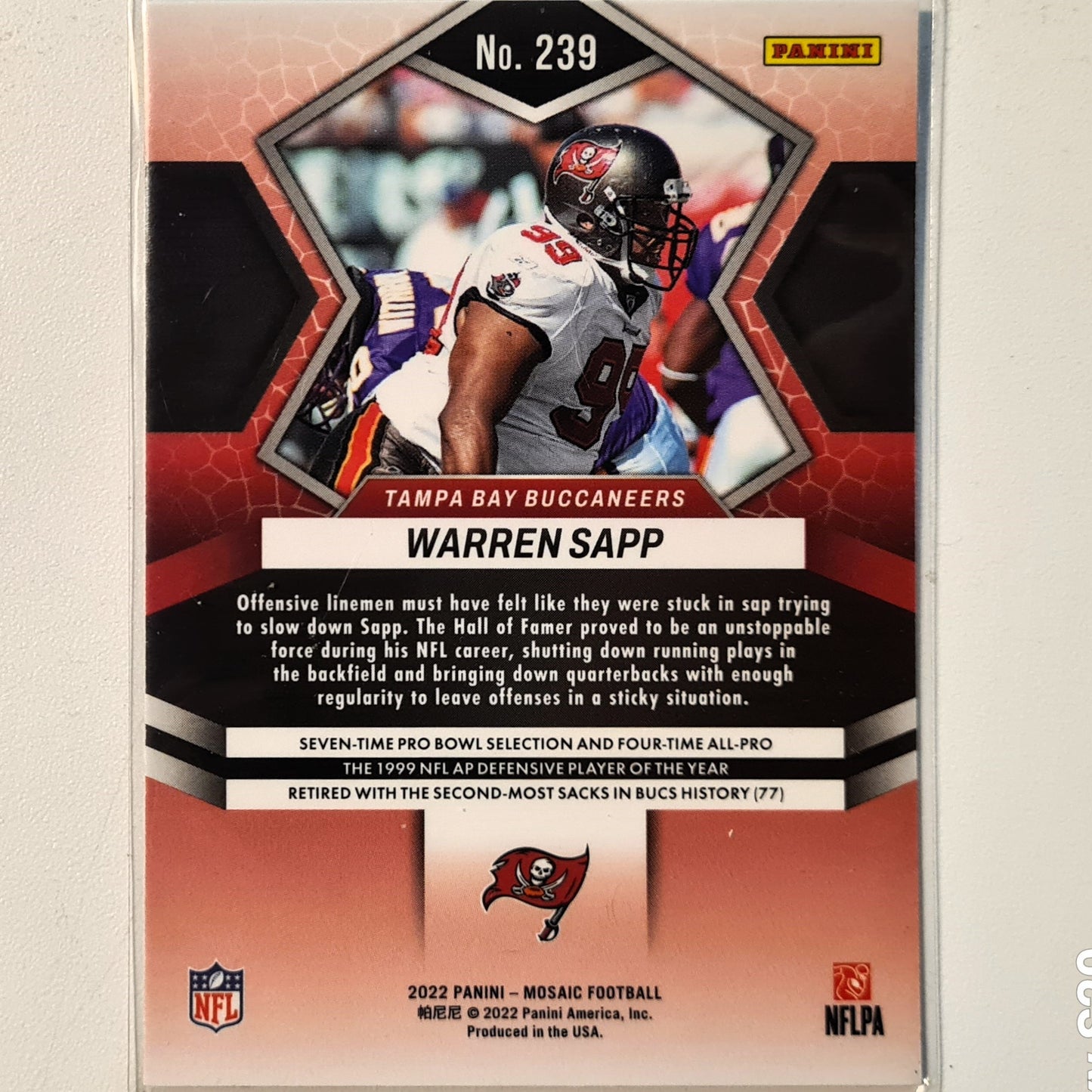 Warren Sapp 2022 Panini Mosaic Football #239 NFL American Football Tampa bay Buccaneers Excellent sleeved