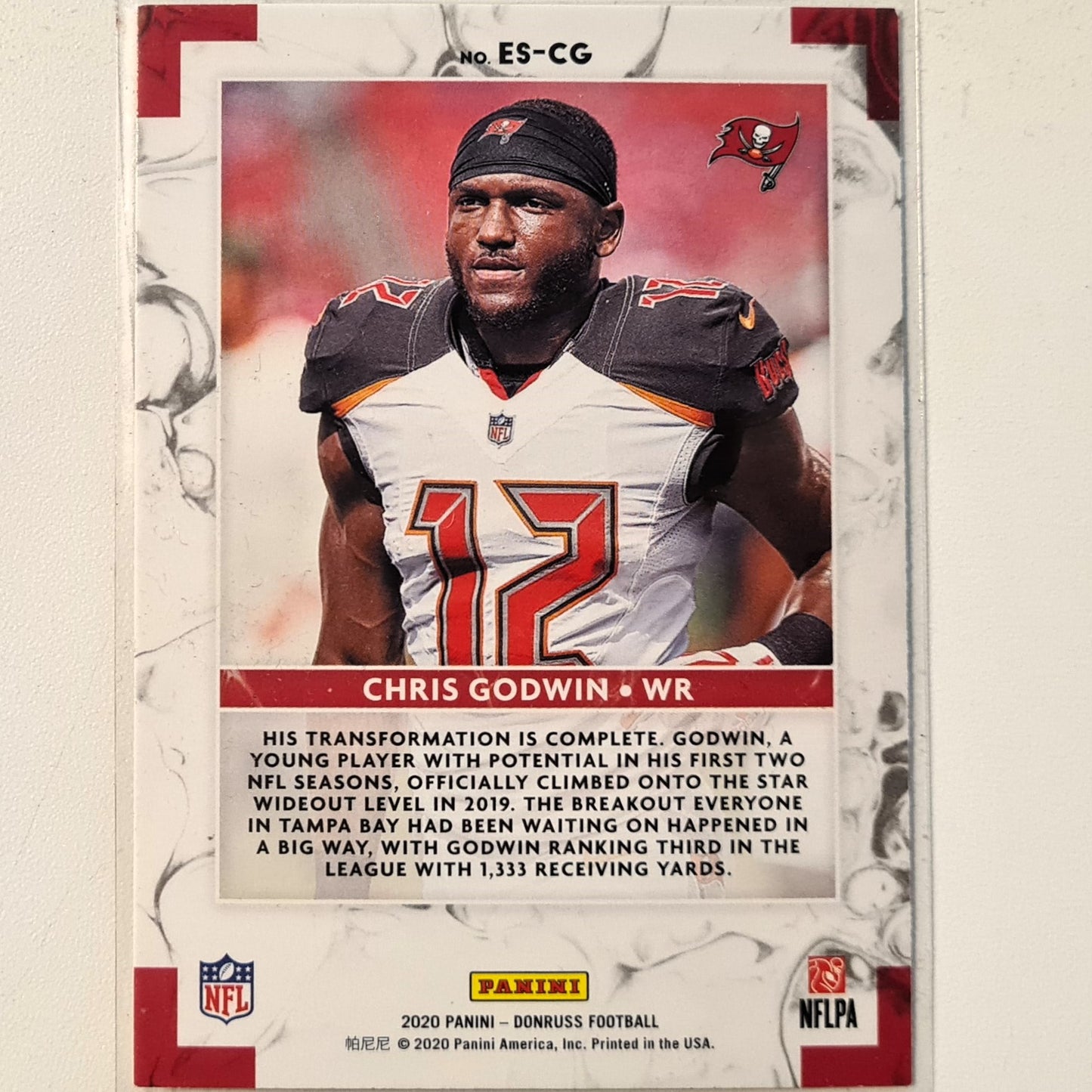 Chris Godwin 2020 Panini Donruss Football Elite Series ES-CG NFL American Football Tampa bay Buccaneers Excellent sleeved