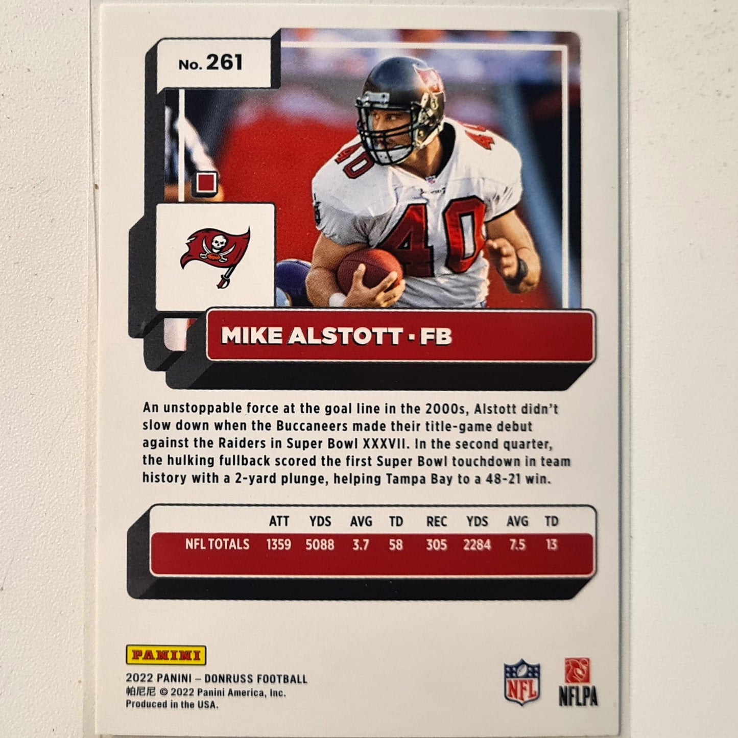 Mike Alstott 2022 Panini Luminance Football #261 NFL American Football Tampa bay Buccaneers Excellent sleeved