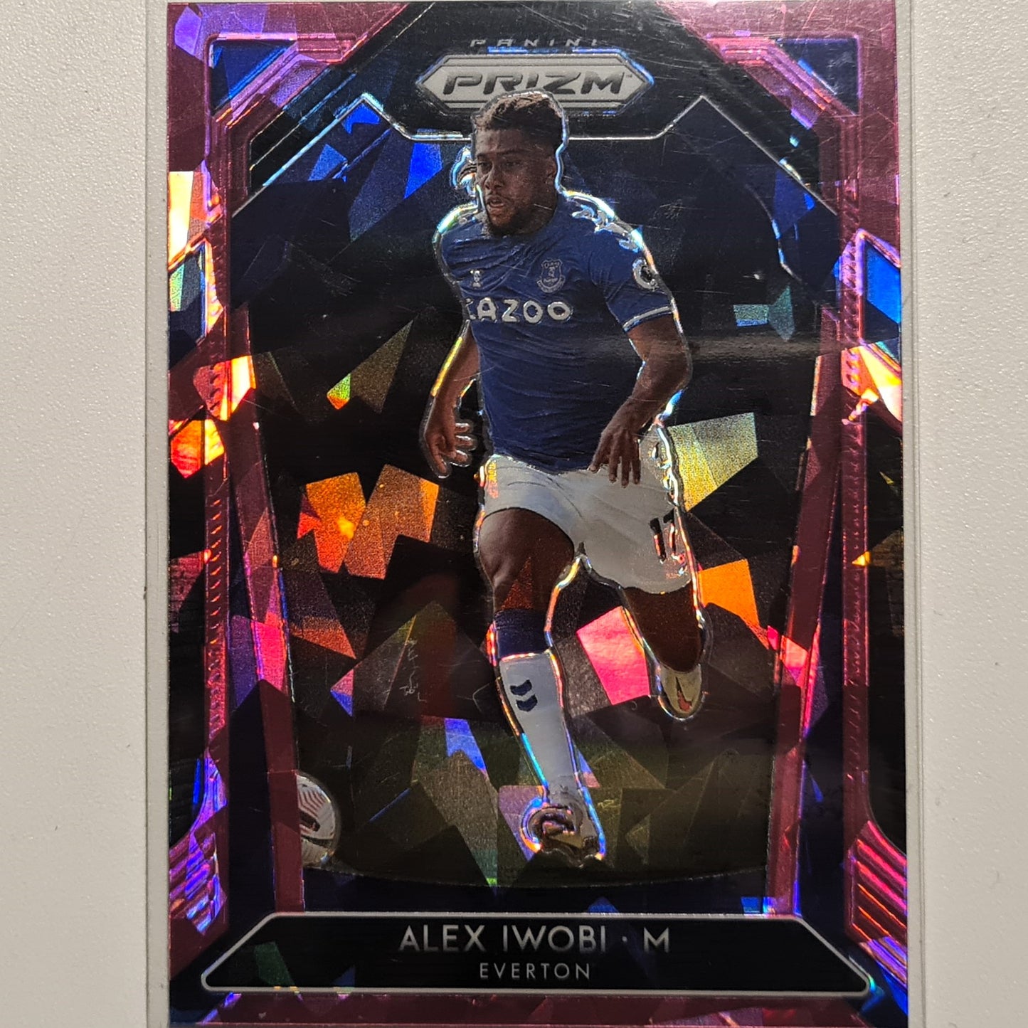 Alex Iwobi 2020-21 Panini Prizm pink cracked ice #116 Soccer Football Everton Excellent/mint Sleeved