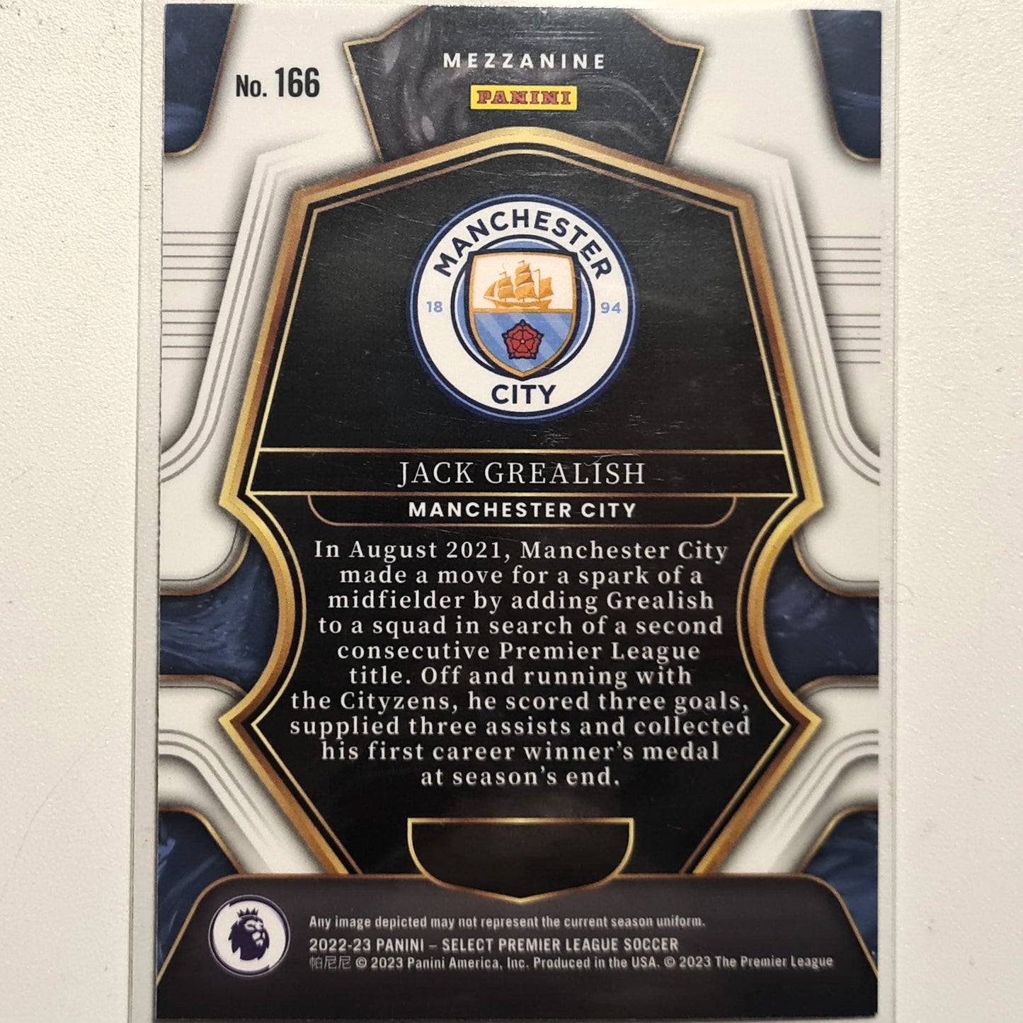 Jack Grealish 2022-23 Panini Select premier league Mezzanine #166 Soccer Football Manchester city Excellent/mint Sleeved