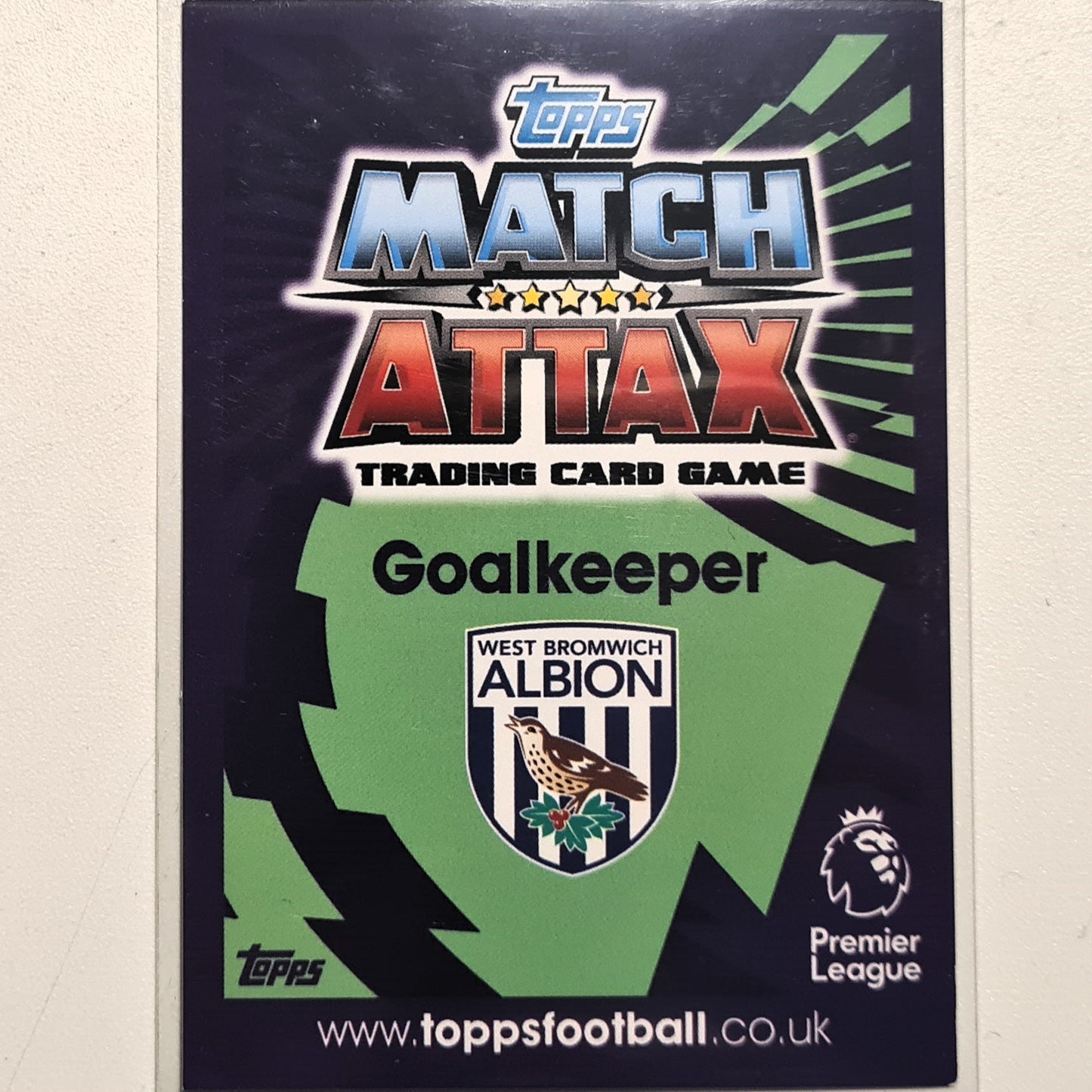 Ben Foster 2016-17 Topps match attax premier league #326 Soccer Football West Bromwich Albion good-very good Sleeved