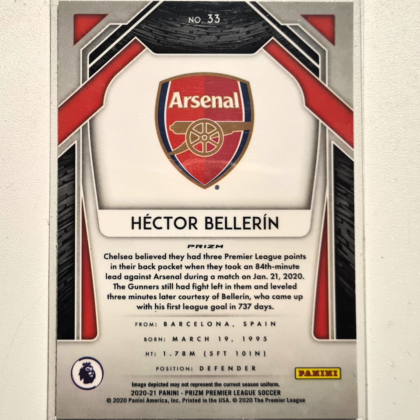 Hector Bellerin 2020-21 Topps Panini Prizm premier league multi coloured wave #33 Soccer Football Arsenal Excellent-Mint Sleeved