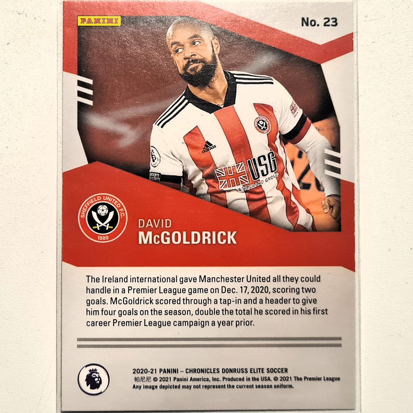 David McGoldrick 2020-21 Topps Panini Chronicles donruss Elite premier league #23 Soccer Football Brentford Excellent-Mint Sleeved