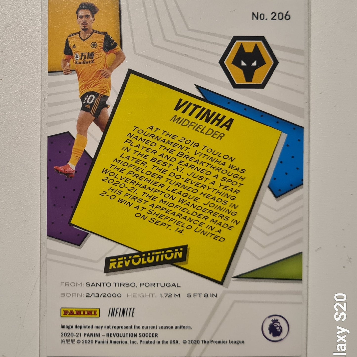 Vitinha 2020-21  Panini Revolution Soccer Infinite Rookie RC RARE #206 Soccer football Wolverhampton wanderers Mint sleeved