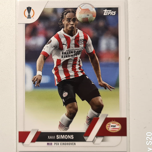 Xavi Simons 2023 Topps Europa League #60 Soccer football PSV Eindhoven Mint sleeved