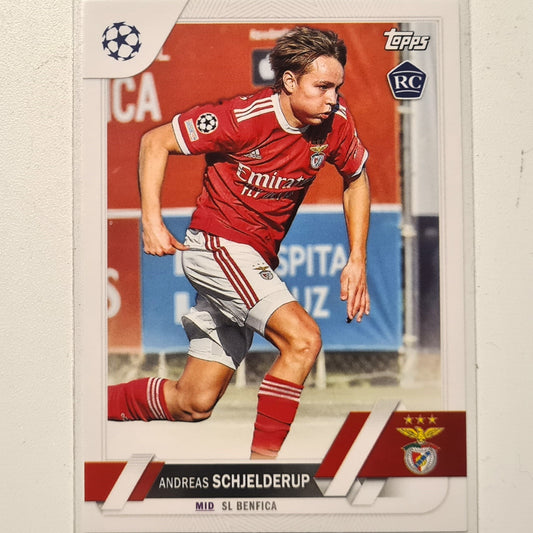 Andreas Schjelderup 2023 Topps Chrome Champions League Rookie RC #170 Soccer football Benfica Mint sleeved