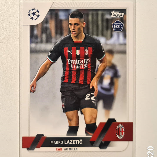 Marko Lazetic 2023 Topps Chrome Champions League Rookie RC #185 Soccer football AC Milan Mint sleeved