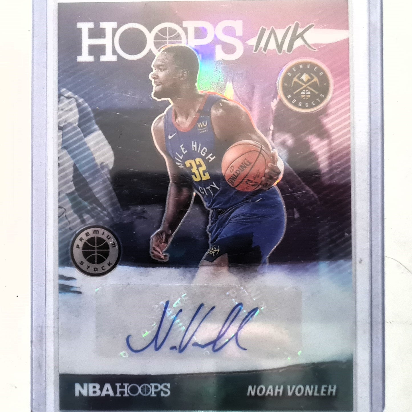 Noah Vonleh 2019-20 Panini Hoops premium stock  Hoops ink auto prizm HI-NVO NBA Basketball Nenver Nuggets Excellent Sleeved