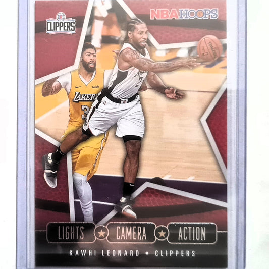 Kawhi Leonard 2020-21 Panini NBA Hoops lights camera action insert #19 NBA Basketball LA Clippers Excellent/mint sleeved