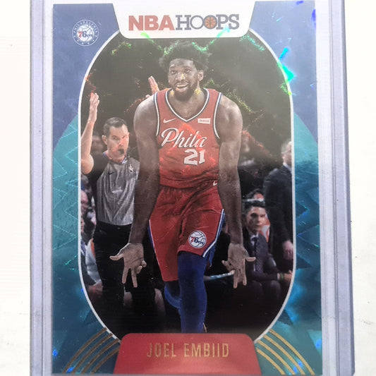 Joel Embiid 2020-21 Panini NBA Hoops teal blue holo #138 NBA Basketball Philadelphia 76ers Excellent/mint sleeved