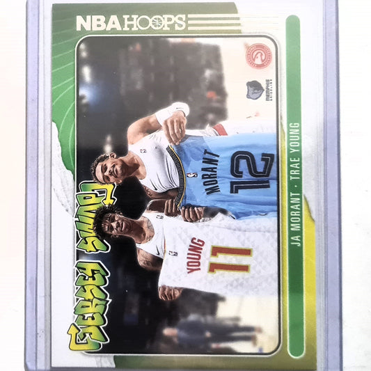 Ja Morant Trae Young 2020-21 Panini NBA Hoops jersey swap #3 NBA Basketball Grizzlies-Hawks Excellent/mint sleeved