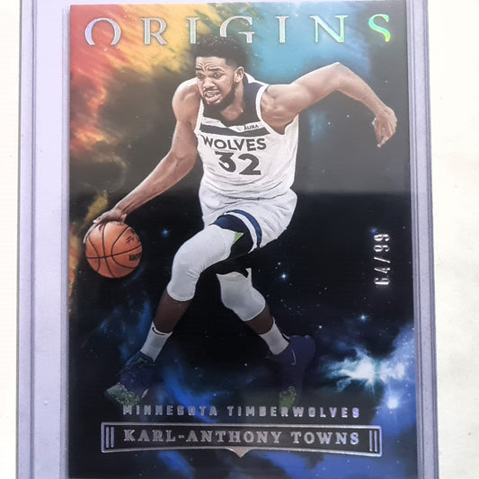 Karl Anthony Towns 2022-23 Panini Origins blue numbered 64/99 #45 NBA Basketball Minnesota Timberwolves Excellent/mint sleeved