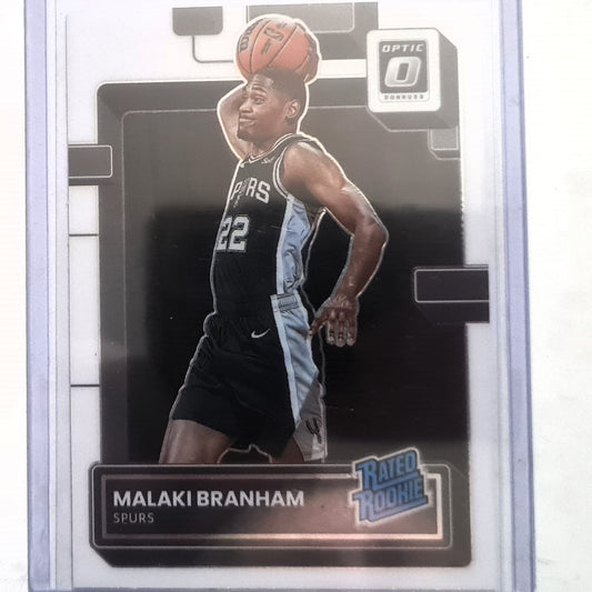 Malaki Branham 2022-23 Panini Donruss Optic Rated Rookie RC #222 NBA Basketball San Antonio Spurs Excellent/mint sleeved