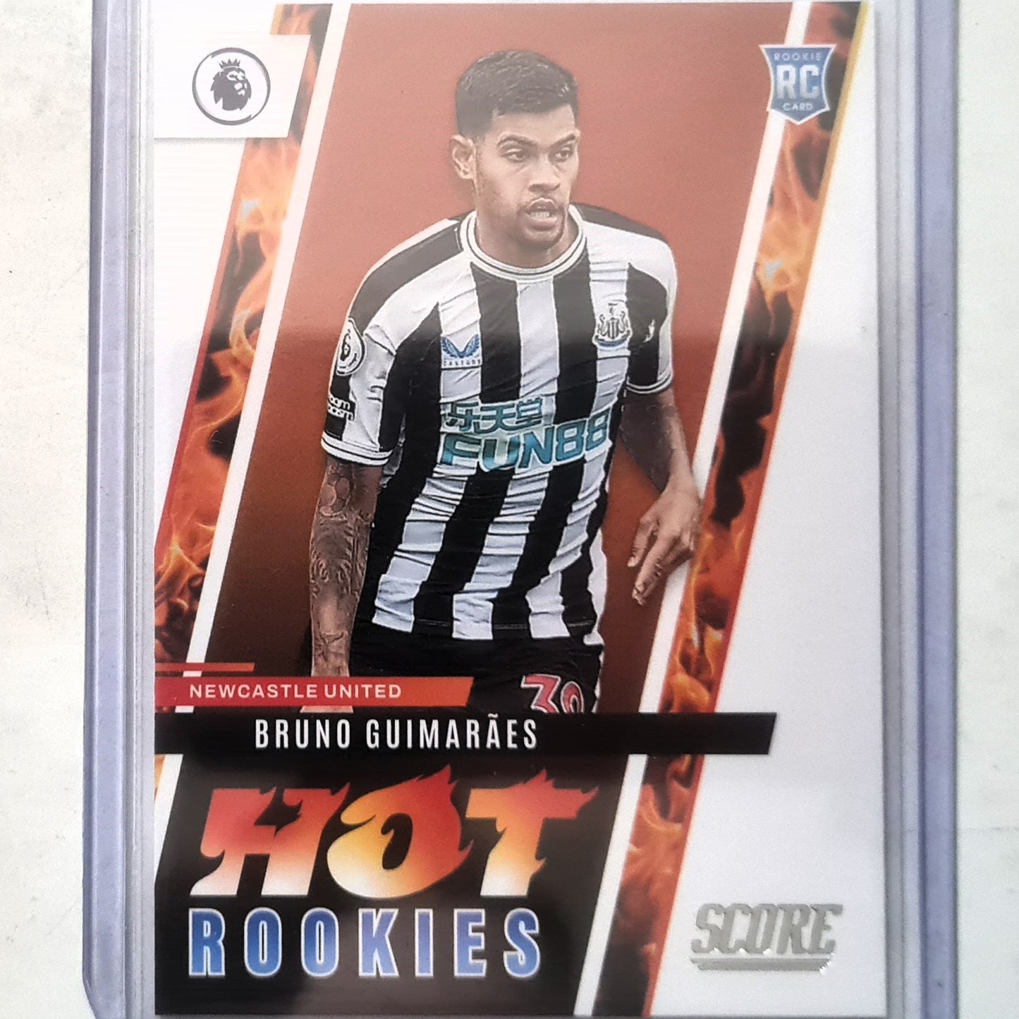 Bruno Guimaraes 2022-23 Panini Score Premier League Soccer Rookie RC Hot Rookies #14 Soccer Football Newcastle United Excellent/mint sleeved