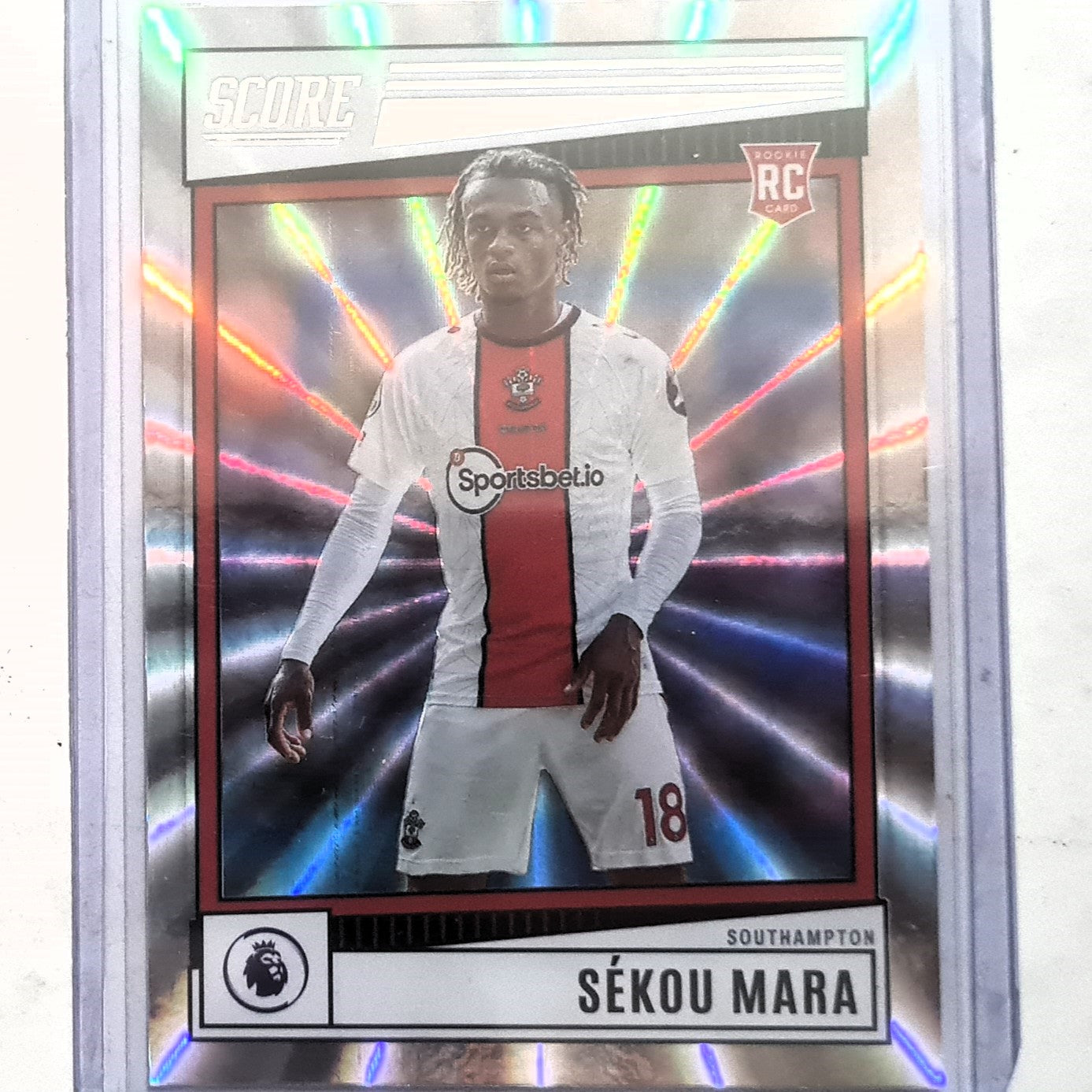 Sekou Mara 2022-23 Panini score premier league Rookie RC holo silver laser #170 Soccer Football Southampton Excellent/mint sleeved